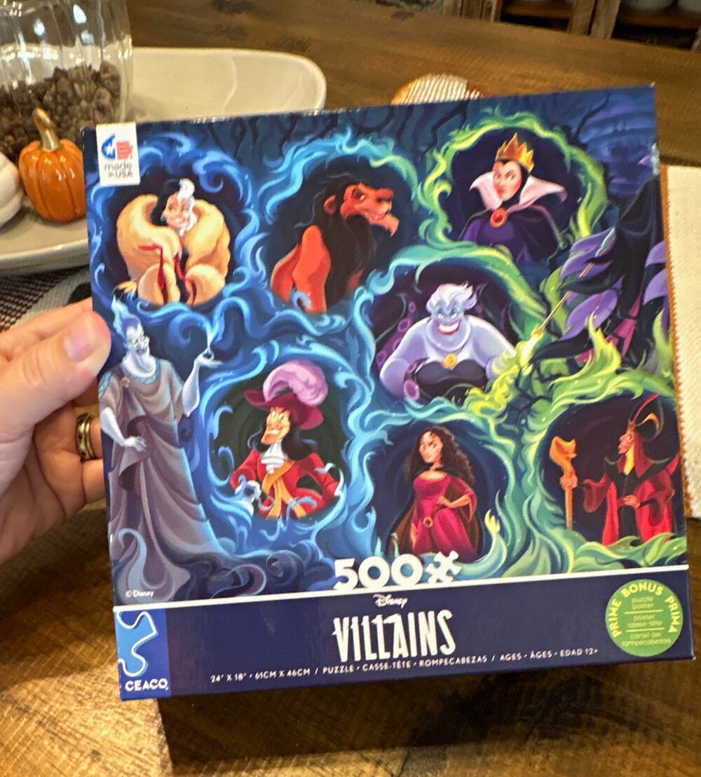 Ceaco / Disney Villains / 500 Piece Interlocking Cardboard Jigsaw Puzzle / 42450